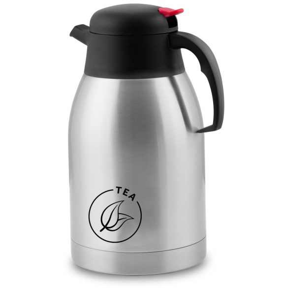 Termosz kancsó, Berdsen BD-780, 2000 ml, ezüst, rozsdamentes acél, duplafalú, meleg és hideg italokhoz, 12 órás hőmegtartás, teához