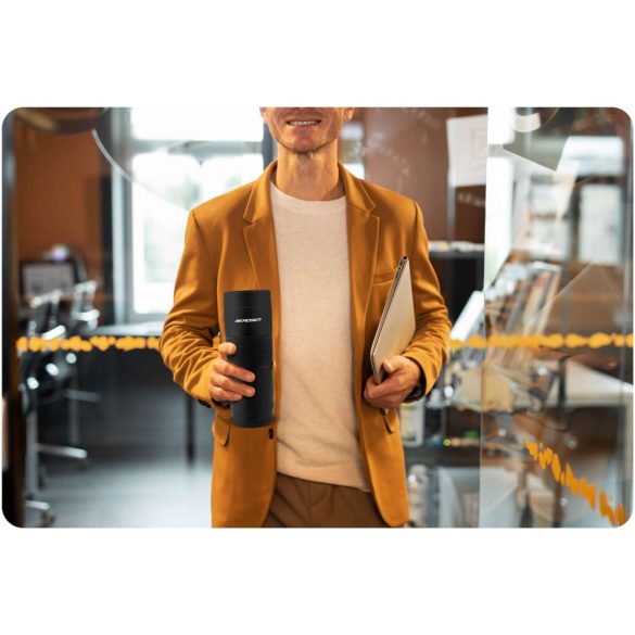 Termosz, Berdsen BD-784, 590 ml, fekete, rozsdamentes acél, duplafalú, szívószálas, meleg és hideg italokhoz, 12 órás hőmegtartás