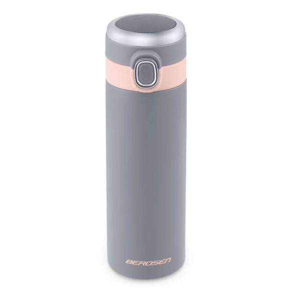 Termosz, Berdsen BD-786, 450 ml, szürke, rozsdamentes acél, duplafalú, LCD kijelző, meleg és hideg italokhoz, 12 órás hőmegtartás