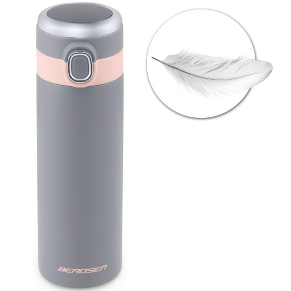 Termosz, Berdsen BD-786, 450 ml, szürke, rozsdamentes acél, duplafalú, LCD kijelző, meleg és hideg italokhoz, 12 órás hőmegtartás
