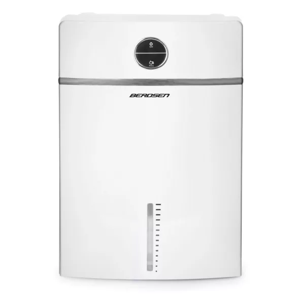Páramentesítő, Berdsen BR-20C, fehér, 2000 ml tartály, kettős Peltier-modul, termoelektromos, 600 ml/nap, ultracsendes 33 dB, folyamatos vízelvezetés, 90 W