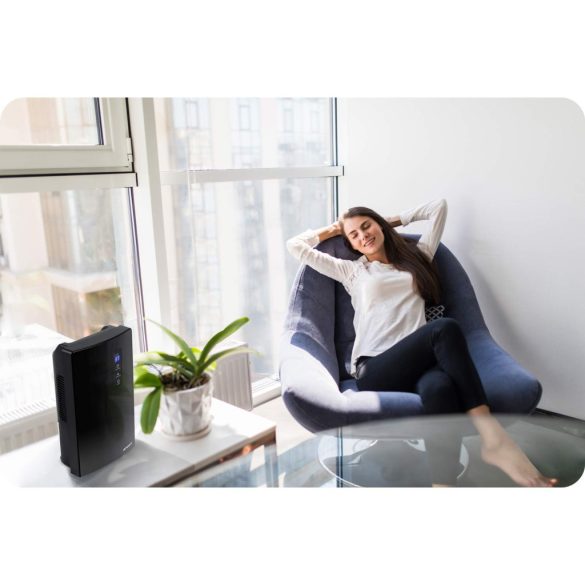 Páramentesítő, Berdsen BR-20, fekete, 2000 ml tartály, 700 ml/nap, UV-lámpás légtisztítás, Peltier-technológia, ultracsendes 34 dB, automatikus leállás, LED érintőkijelző, időzítő, 90 W