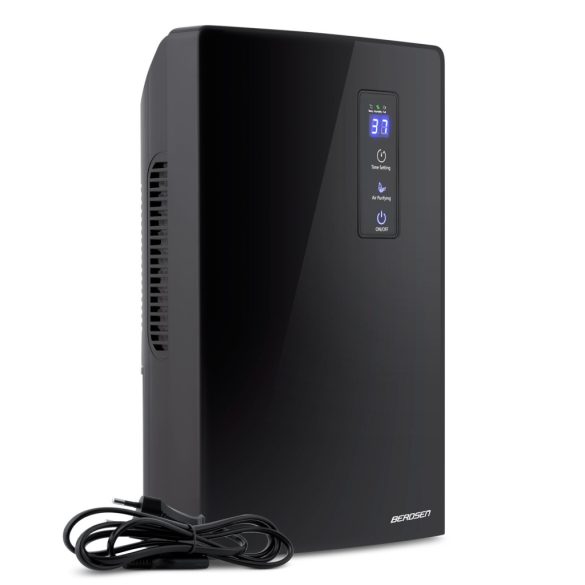 Páramentesítő, Berdsen BR-20, fekete, 2000 ml tartály, 700 ml/nap, UV-lámpás légtisztítás, Peltier-technológia, ultracsendes 34 dB, automatikus leállás, LED érintőkijelző, időzítő, 90 W