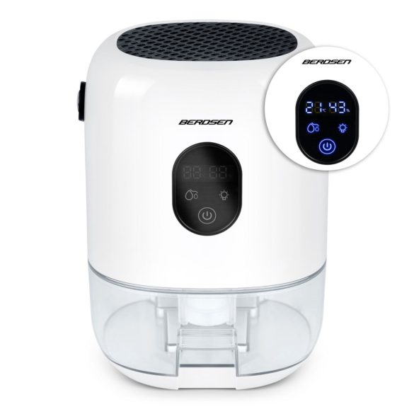 Páramentesítő, Berdsen BR-10B, fehér, 1000 ml tartály, ultra csendes 34 dB, Peltier-technológia, LED fény, éjszakai mód, 22,5 W