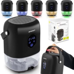   Páramentesítő, Berdsen BR-10B, fekete, 1000 ml tartály, ultra csendes 34 dB, Peltier-technológia, LED fény, éjszakai mód, 22,5 W