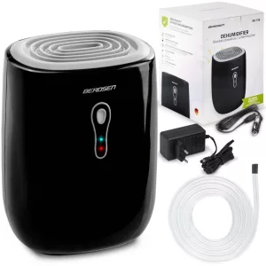 Páramentesítő, Berdsen BR-75B, fekete, 800 ml tartály, ultracsendes 34 dB, Peltier-technológia, folyamatos vízelvezetés, energiatakarékos, 22,5 W