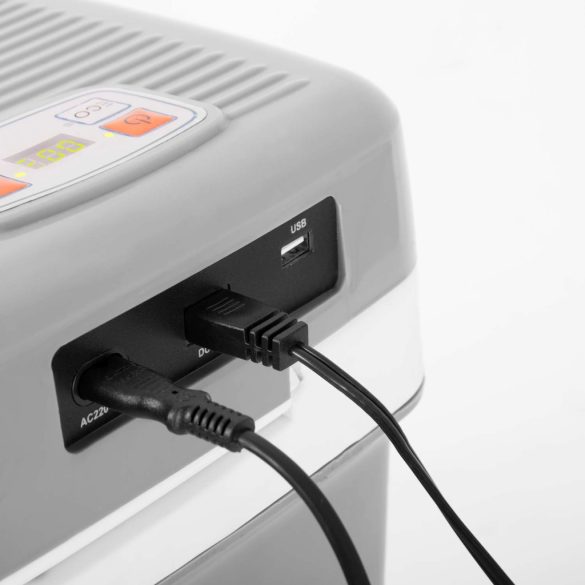 Autós hűtőtáska, Berdsen Icemax, szürke, 26 l, ventilátoros, egyzónás, akár 18°C hűtés, ECO/normál üzemmód, 12 V DC / 230 V AC, 39 dB