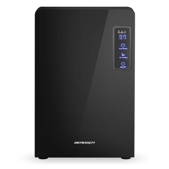 Páramentesítő, Berdsen BR-22A, fekete, 2200 ml tartály, 700 ml/nap, UV-C lámpa és TiO2 szűrő, Peltier-technológia, ultracsendes 34 dB, érintőpanel, időzítő, 90 W