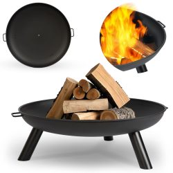   Kerti tűzrakó, Berdsen BD-882, fekete, átmérő: 80 cm, magasság: 27,5 cm, acél lemez, 42 cm piszkavas