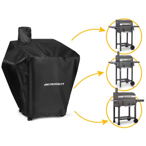 Grillsütő védőponyva, Berdsen, fekete, 110 x 160 x 54  cm, vízlepergető