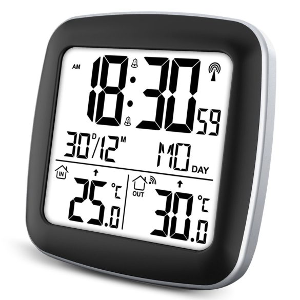 Időjárás állomás, Berdsen BD-903, ezüst, vezeték nélküli, kijelzős, külső érzékelővel, 60 m hatótáv, ébresztőóra, hőmérséklet
