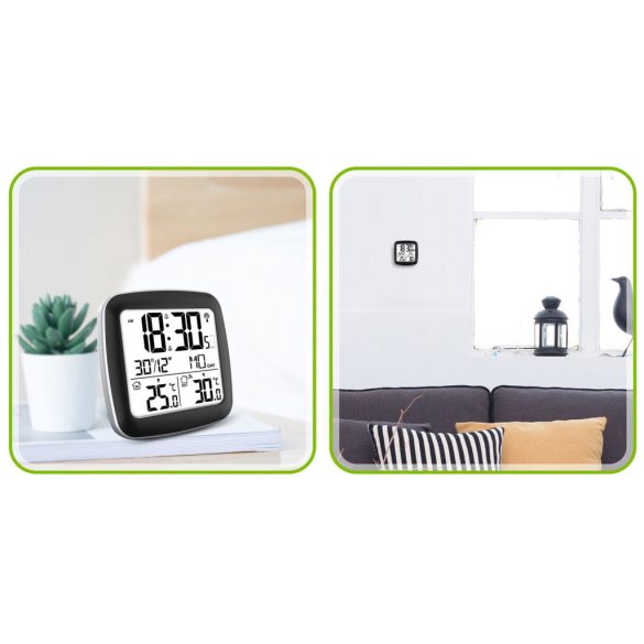 Időjárás állomás, Berdsen BD-903, ezüst, vezeték nélküli, kijelzős, külső érzékelővel, 60 m hatótáv, ébresztőóra, hőmérséklet