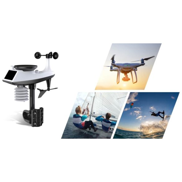 Időjárás állomás, Berdsen BD-905, sötétszürke, vezeték nélküli, színes kijelző, külső érzékelővel, 100 m hatótáv, hőmérséklet, páratartalom, légnyomás, szélerősség, ébresztőóra, előrejelzés