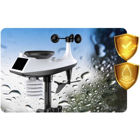 Időjárás állomás, Berdsen BD-905, sötétszürke, vezeték nélküli, színes kijelző, külső érzékelővel, 100 m hatótáv, hőmérséklet, páratartalom, légnyomás, szélerősség, ébresztőóra, előrejelzés