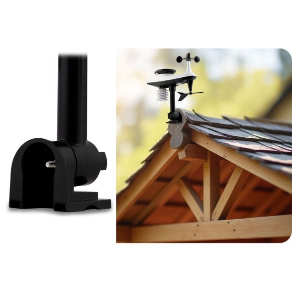 Időjárás állomás, Berdsen BD-914, fekete, vezeték nélküli, színes kijelző, külső érzékelő, 100 m hatótáv, hőmérséklet, páratartalom, légnyomás, ébresztőóra, előrejelzés, szélerősség, csapadékmérés