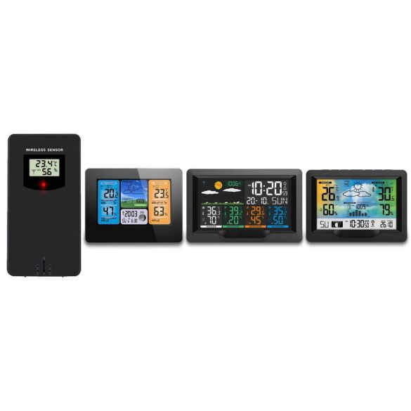 Időjárás állomás külső érzékelő, Berdsen BD-920, fekete, vezeték nélküli, 433,92 MHz, 60 m hatótáv, elemes (2 × AA, nem tartozék), kompatibilis: Berdsen BD-904/BD-902/BD-901
