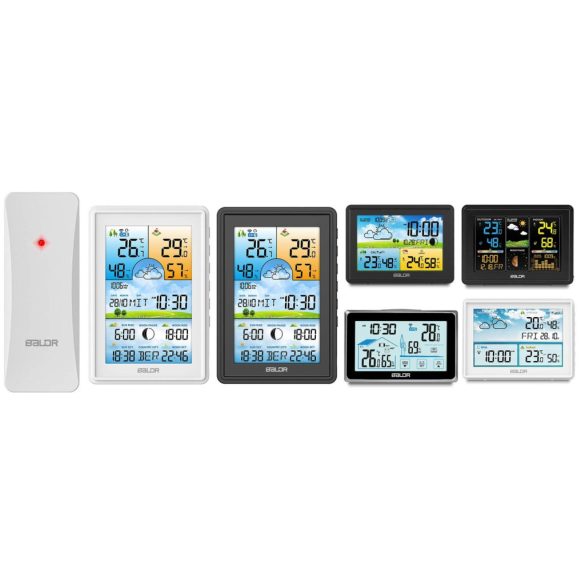 Időjárás állomás külső érzékelő, BALDR, fehér, vezeték nélküli, 433,92 MHz, 60 m hatótáv, elemes (2 × AA, nem tartozék), kompatibilis: Berdsen BD-910/BD-907/BD-908/BD-909/BD-906