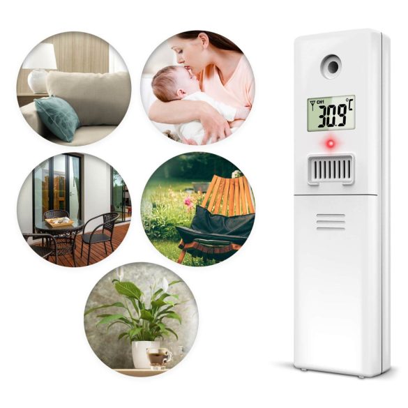 Időjárás állomás külső érzékelő, Berdsen, fehér, vezeték nélküli, 433,92 MHz, 100 m hatótáv, elemes (2 x AAA, nem tartozék), kompatibilis: Berdsen BD-905