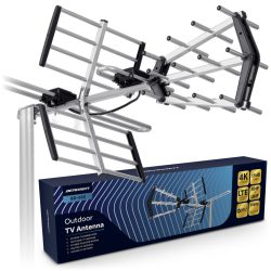   TV antenna, Berdsen BD-950, ezüst, kültéri, 4K Ultra HD kompatibilis, VHF + UHF, DVB-T/T2, LTE szűrős, 12 dB erősítés, 80 km hatótáv