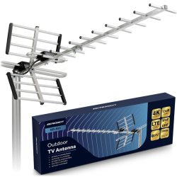   TV antenna, Berdsen BD-951, ezüst, kültéri, 4K Ultra HD kompatibilis, VHF + UHF, DVB-T/T2, LTE szűrős, 15 dB erősítés, 80 km hatótáv