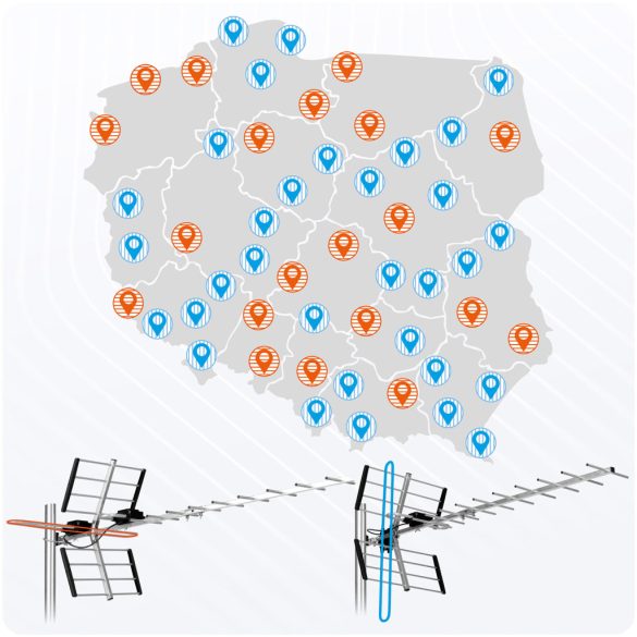 TV antenna, Berdsen BD-951, ezüst, kültéri, 4K Ultra HD kompatibilis, VHF + UHF, DVB-T/T2, LTE szűrős, 15 dB erősítés, 80 km hatótáv