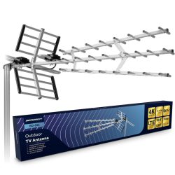   TV antenna, Berdsen BD-952, ezüst, kültéri, 4K Ultra HD kompatibilis, VHF + UHF, DVB-T/T2, LTE szűrős, 13-15 dB erősítés, 80 km hatótáv
