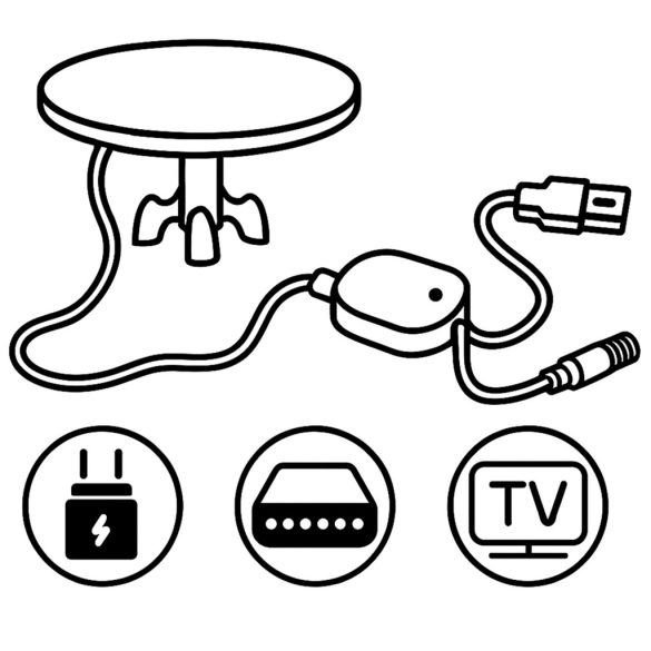 TV antenna, Berdsen BD-955, fekete, beltéri/kültéri, 4K Ultra HD kompatibilis, VHF + UHF, DVB-T/T2, LTE szűrős, 28 dB erősítés, 80 km hatótáv, 10 m kábel