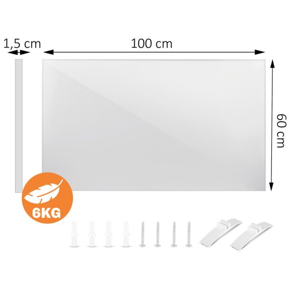 Elektromos fűtőpanel, Berdsen, BD-980, 600 W, 100 x 60 x 1,5 cm, infravörös Carbon Crystal technológia, falra/mennyezetre szerelhető vagy szabadon álló, gyors felfűtés, túlmelegedés elleni védelem, csendes működés