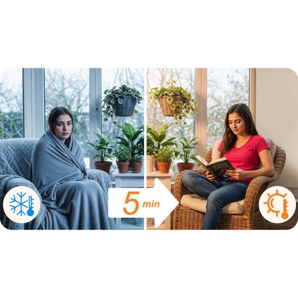 Elektromos fűtőpanel, Berdsen, BD-980, 600 W, 100 x 60 x 1,5 cm, infravörös Carbon Crystal technológia, falra/mennyezetre szerelhető vagy szabadon álló, gyors felfűtés, túlmelegedés elleni védelem, csendes működés