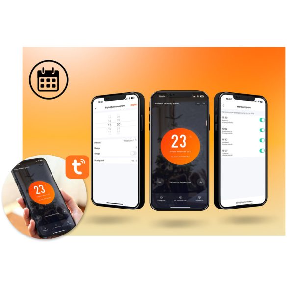 Elektromos fűtőpanel, Berdsen, BD-981, 600 W, 100 x 60 x 1,5 cm, infravörös, Wi‑Fi (Tuya) és távirányító, érintőpanel, beépített termosztát, időzítő 1–9 óra