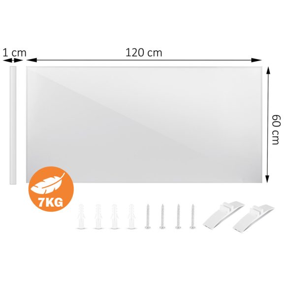 Elektromos fűtőpanel, Berdsen, BD-982, 720 W, 120 x 60 x 1 cm, infravörös Carbon Crystal technológia, falra/mennyezetre szerelhető, szabadon álló, gyors felfűtés