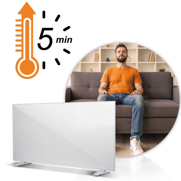 Elektromos fűtőpanel, Berdsen, BD-982, 720 W, 120 x 60 x 1 cm, infravörös Carbon Crystal technológia, falra/mennyezetre szerelhető, szabadon álló, gyors felfűtés