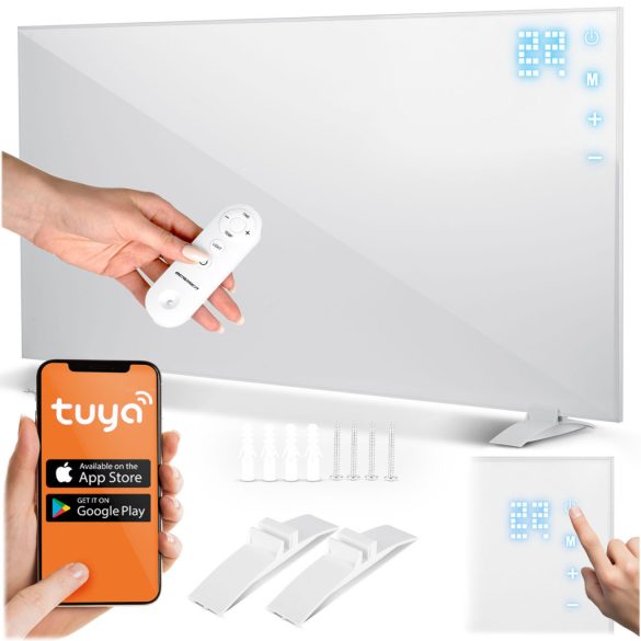 Elektromos fűtőpanel, Berdsen, BD-983, 720 W, 120 x 60 x 1 cm, Wi-Fi (Tuya) alkalmazás, távirányító, érintőpaneles, termosztát, időzítő 1–9 óra, túlmelegedés-védelem
