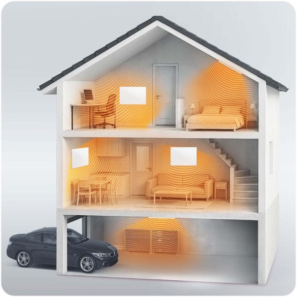 Elektromos fűtőpanel, Berdsen BD-986, fehér, 800 W, 100 x 80 x 1,2 cm, infravörös Carbon Crystal technológia, falra szerelhető