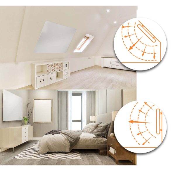 Elektromos fűtőpanel, Berdsen BD-986, fehér, 800 W, 100 x 80 x 1,2 cm, infravörös Carbon Crystal technológia, falra szerelhető