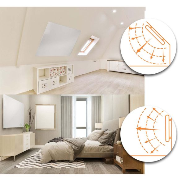 Elektromos fűtőpanel, Berdsen BD-987, fehér, 800 W, 100 x 80 x 1,2 cm, Wi‑Fi (Tuya) és távirányító, érintőpanel, beépített termosztát, időzítő: 1-9 óra