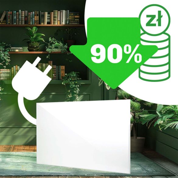 Elektromos fűtőpanel, Berdsen BD-988, fehér, 960 W, 120 x 80 x 1,2 cm, infravörös Carbon Crystal technológia, falra szerelhető