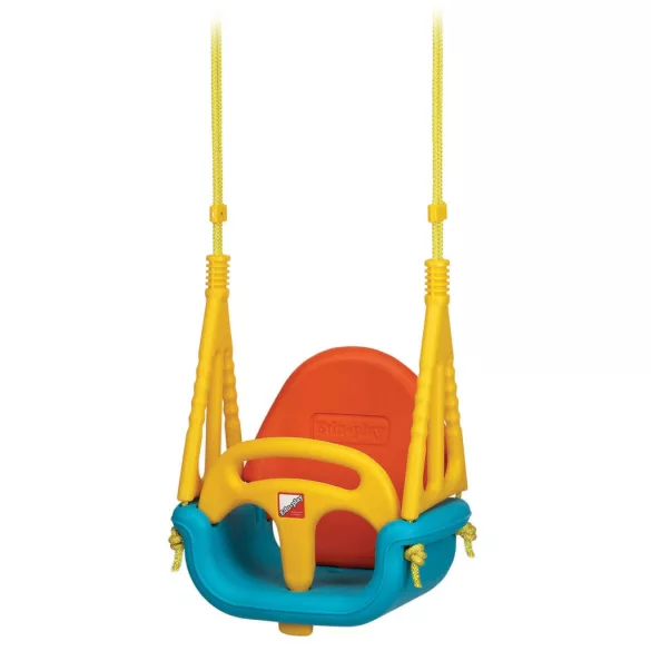 Gyerek hinta, Ricokids, kék/narancssárga/sárga, kötélmagasság: 130-160 cm, átalakítható, teherbírás: 30 kg, téglalap alakú
