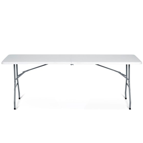 Kerti asztal, Plonos, fehér, 244 cm, acél keret, HDPE műanyag felület, összecsukható