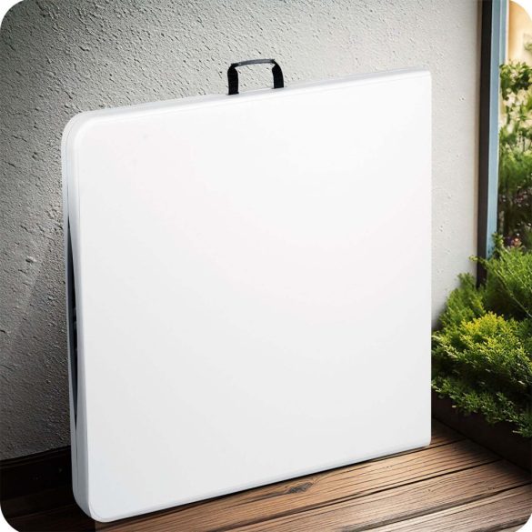 Kerti asztal, Plonos, fehér, 244 cm, acél keret, HDPE műanyag felület, összecsukható