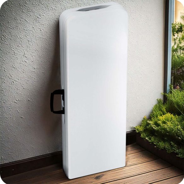 Sörpad, Plonos, fehér, 180 cm, acél keret, HDPE műanyag ülőfelület, összecsukható