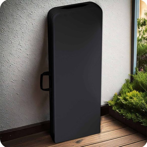 Sörpad, Plonos, fekete, 180 cm, acél keret, HDPE műanyag ülőfelület, összecsukható