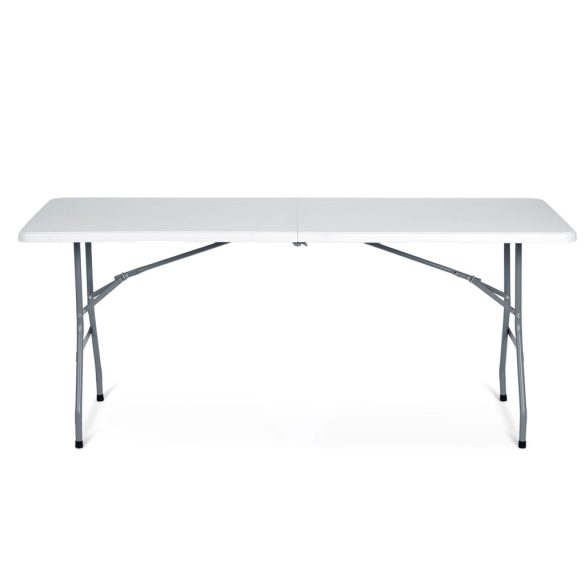 Sörpad szett, Plonos, fehér, 180 cm, acél keret, HDPE műanyag felület, összecsukható, 3 db, asztal és 2 pad