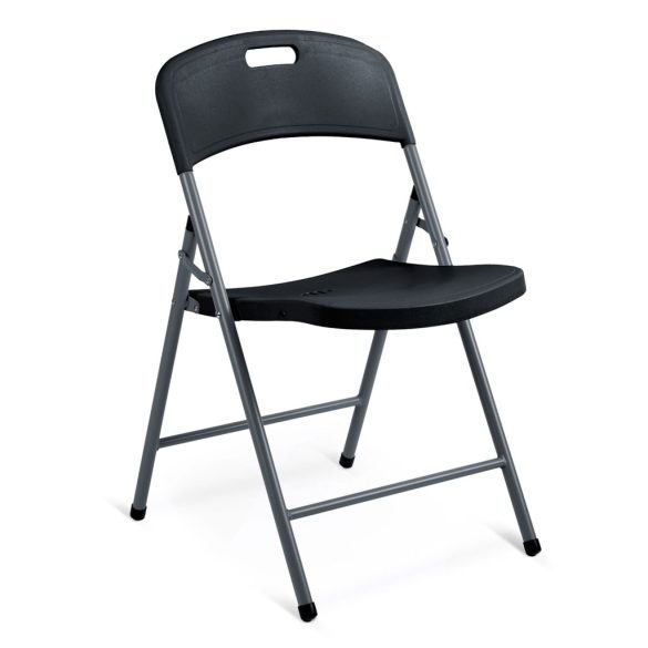 Kerti szék, Plonos Sofotel PL-404, fekete, acél keret, PE, összecsukható, 200 kg teherbírás, 2 db-os szett