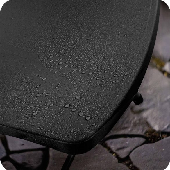 Kerti szék, Plonos Sofotel PL-404, fekete, acél keret, PE, összecsukható, 200 kg teherbírás, 2 db-os szett