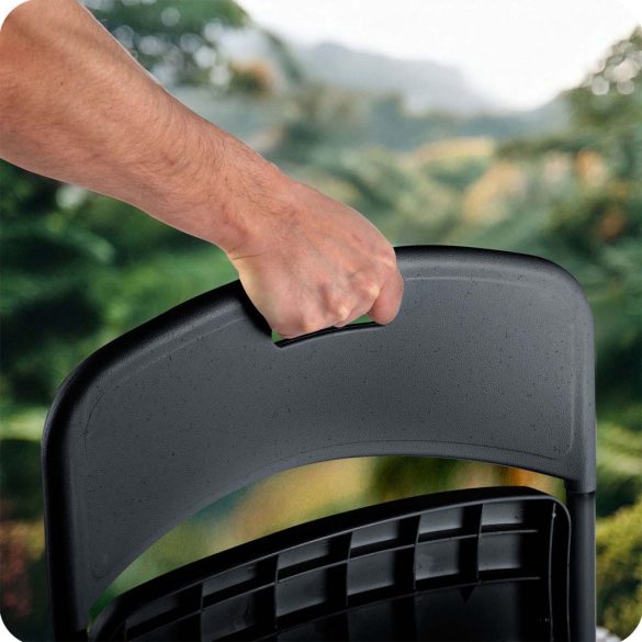 Kerti szék, Plonos Sofotel PL-404, fekete, acél keret, PE, összecsukható, 200 kg teherbírás, 2 db-os szett