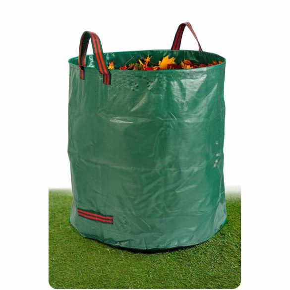 Kerti hulladékzsák, Plonos PL-524, zöld, 272 l, összecsukható, időjárásálló, polipropilén, 4 fogantyúval, megerősített perem, levelekhez