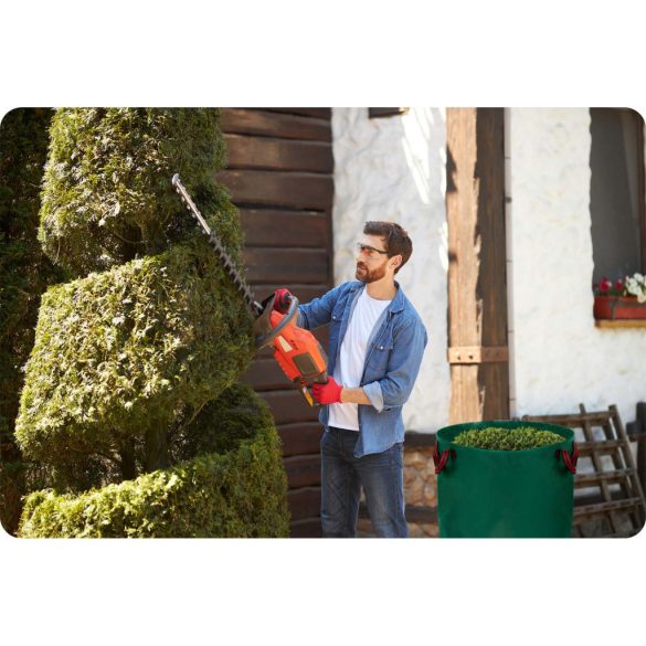 Kerti hulladékzsák, Plonos PL-524, zöld, 272 l, összecsukható, időjárásálló, polipropilén, 4 fogantyúval, megerősített perem, levelekhez