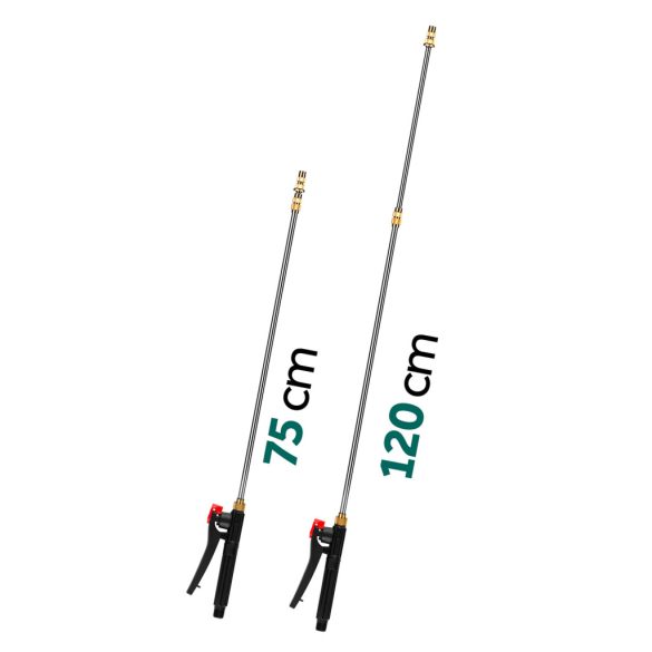 Akkumulátoros permetező, Plonos PL-601, fehér/zöld, 18 l, háti pántos, 12 V 8,0 Ah, nyomásszabályozható, 8 fúvóka, PE tartály, akkumulátorral és töltővel