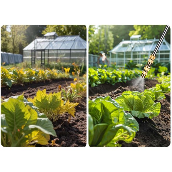 Akkumulátoros permetező, Plonos PL-601, fehér/zöld, 18 l, kerekes, 12 V 8,0 Ah, nyomásszabályozható, 8 fúvóka, PE tartály, akkumulátorral és töltővel